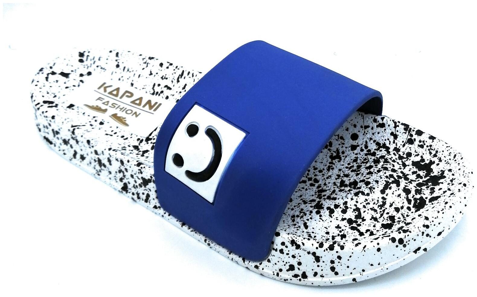 

KAPANI FASHION Men Blue White Sliders - 1 Pair