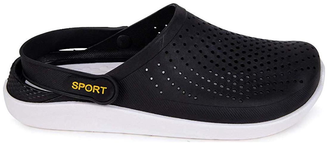 

KAPANI FASHION Men Black Clogs
