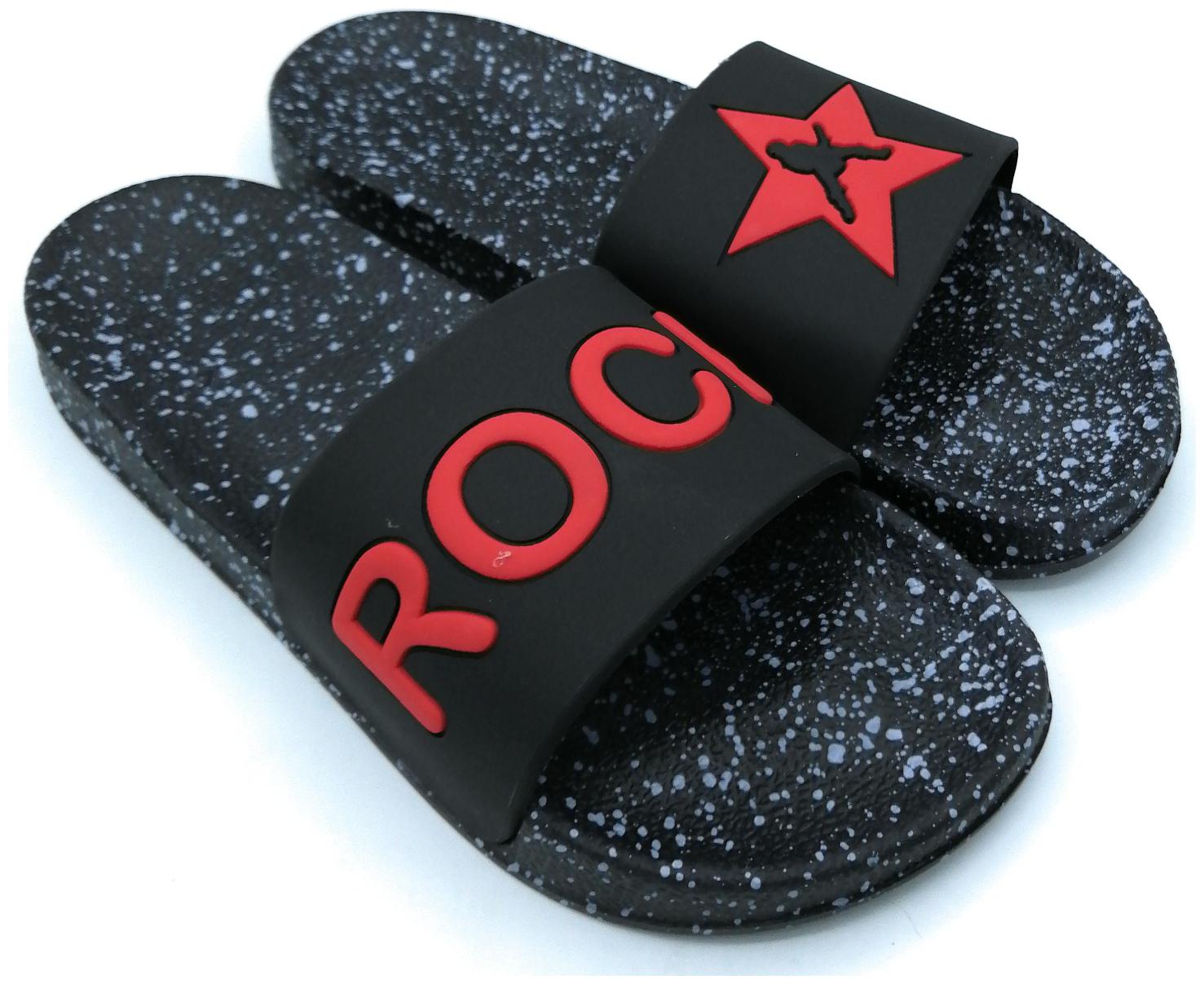 

KAPANI FASHION Men Red Black Sliders - 1 Pair