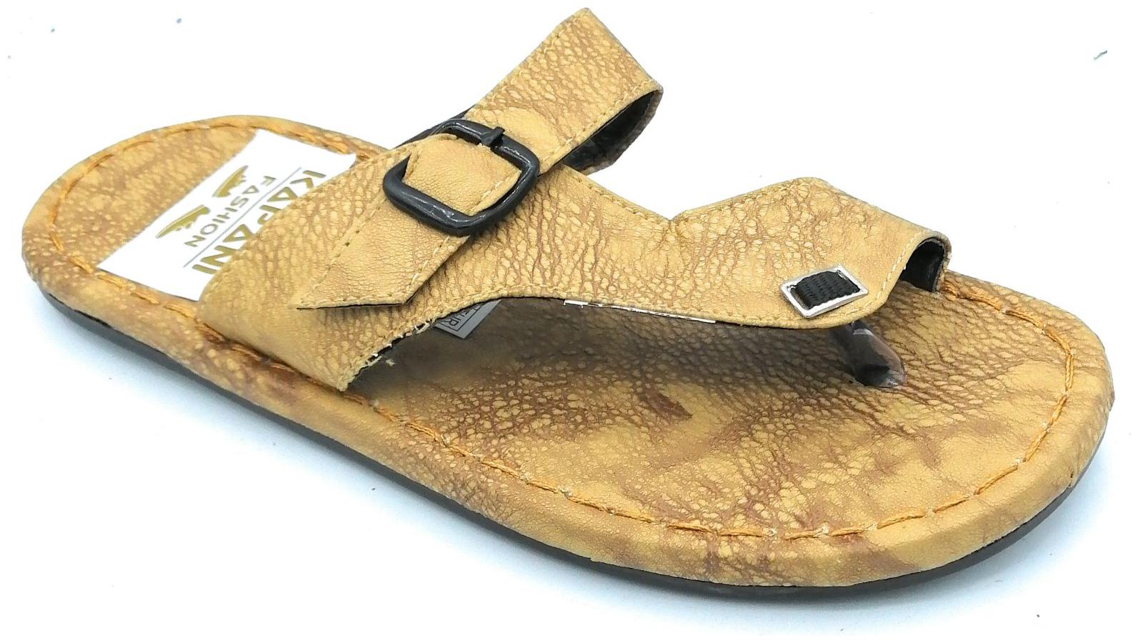 

KAPANI FASHION Men Tan Sliders - 1 Pair