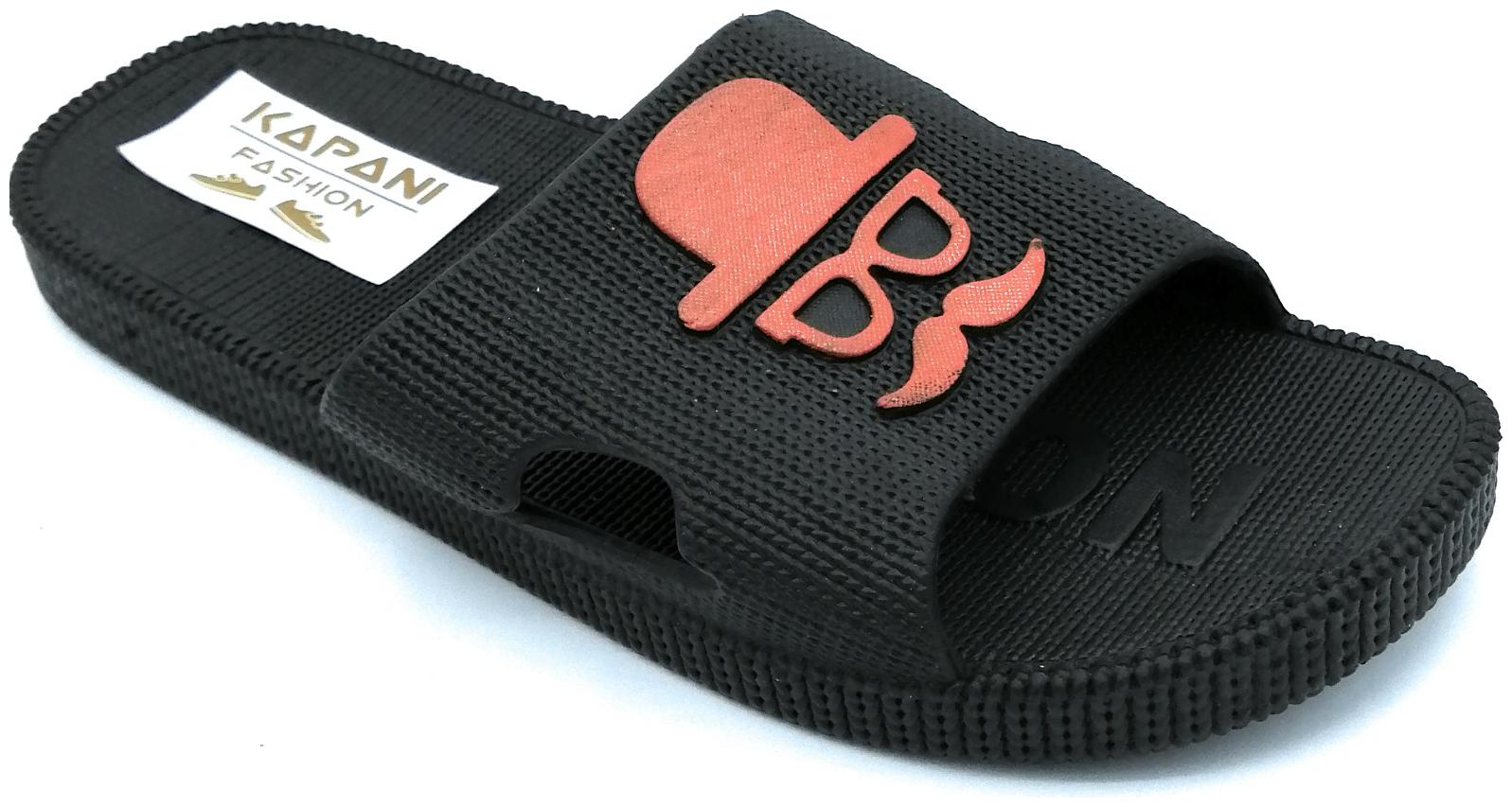 

KAPANI FASHION Men Black Sliders - 1 Pair