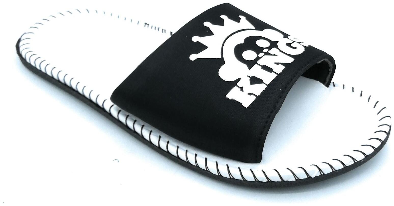 

KAPANI FASHION Men Black White Sliders - 1 Pair