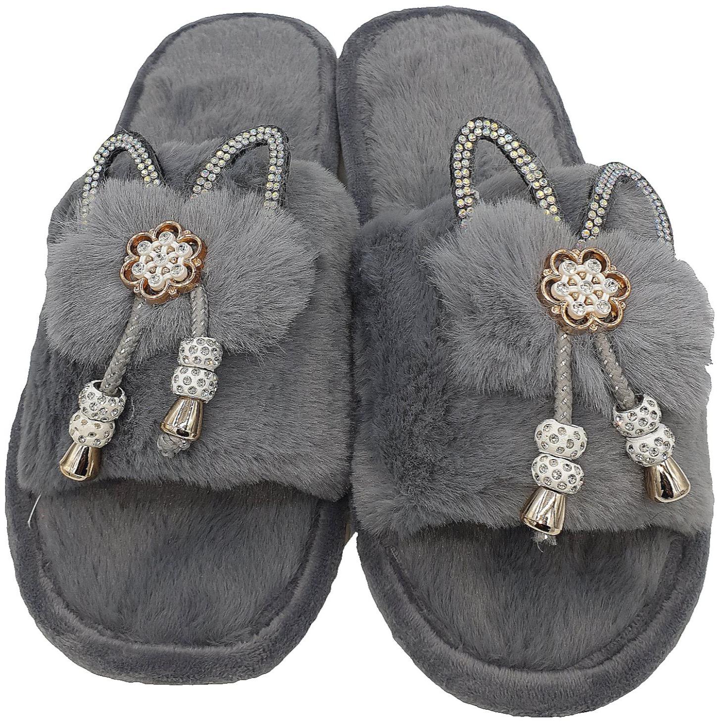 

KAPANI FASHION Women Grey Mules