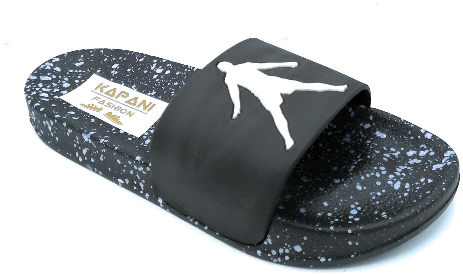 

KAPANI FASHION Men Black Sliders - 1 Pair