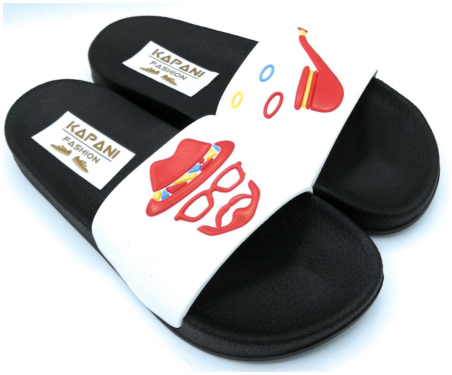 

KAPANI FASHION Men White Sliders - 1 Pair