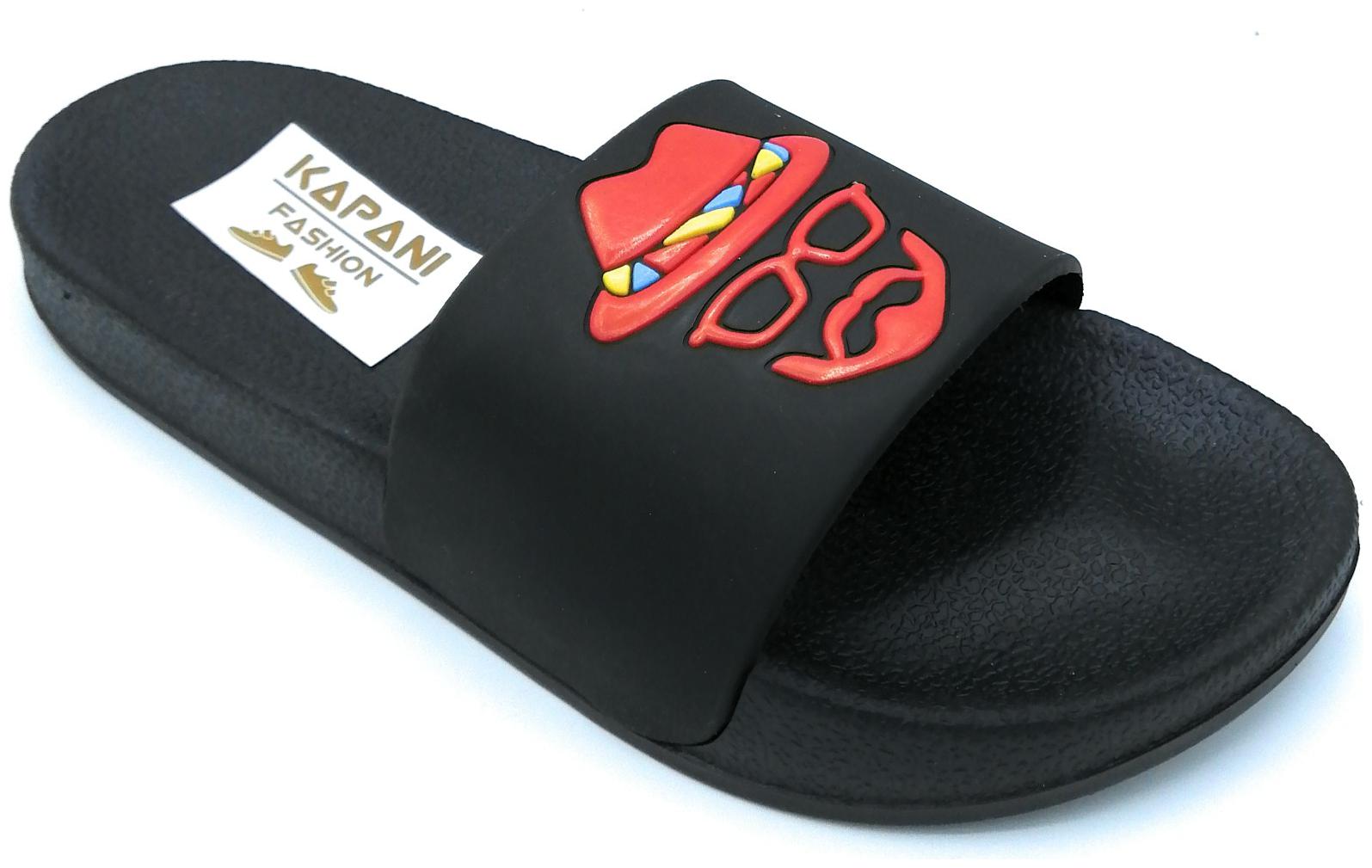 

KAPANI FASHION Men Black Sliders - 1 Pair