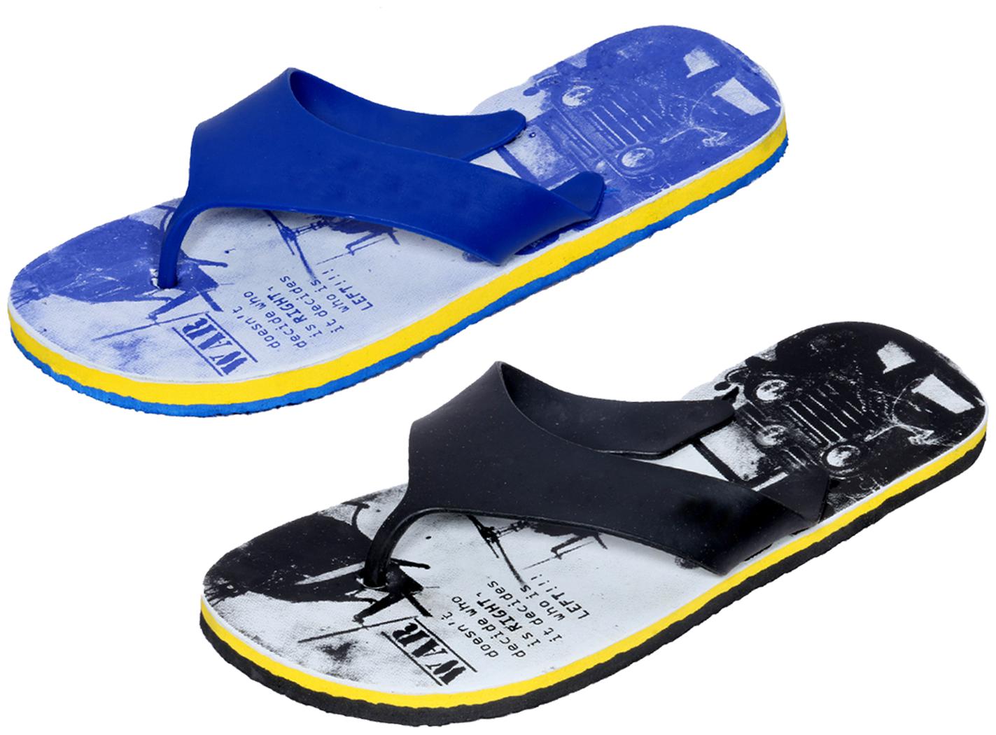 

KAVYA Men Step Care Flip Flop House Slipper and Hawaai Chappal-(Pack of 2)
