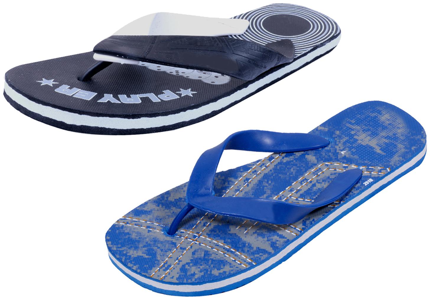 

KAVYA Men Step Care Flip Flop House Slipper and Hawaai Chappal-(Pack of 2)