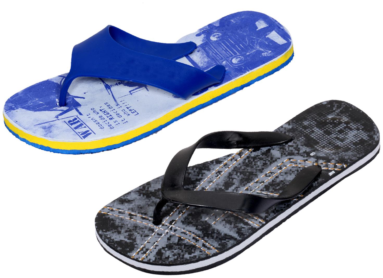 

KAVYA Men Step Care Flip Flop House Slipper and Hawaai Chappal-(Pack of 2)