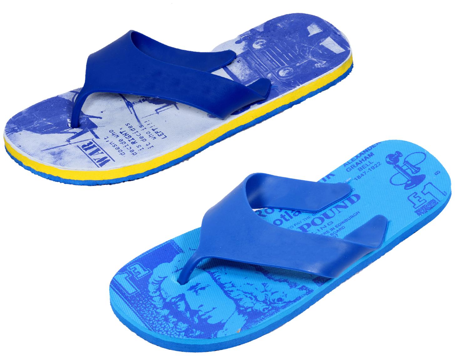

KAVYA Men Step Care Flip Flop House Slipper and Hawaai Chappal-(Pack of 2)