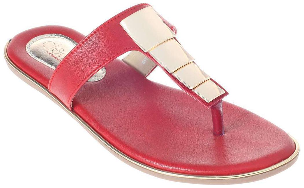 

Khadim s Women Red T-Strap Flats
