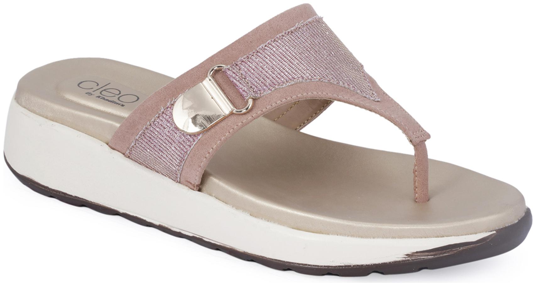 

Khadim s Women Pink T-Strap Flats