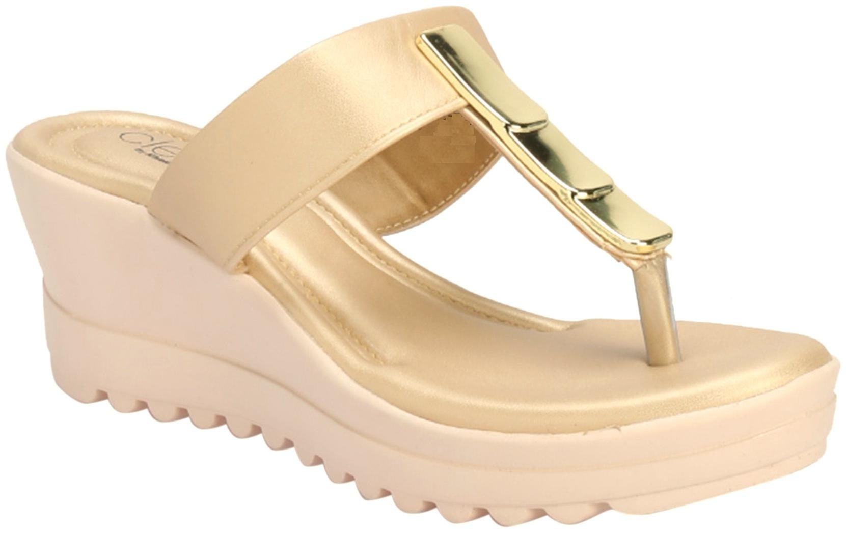 

Khadim s Women Gold Wedges