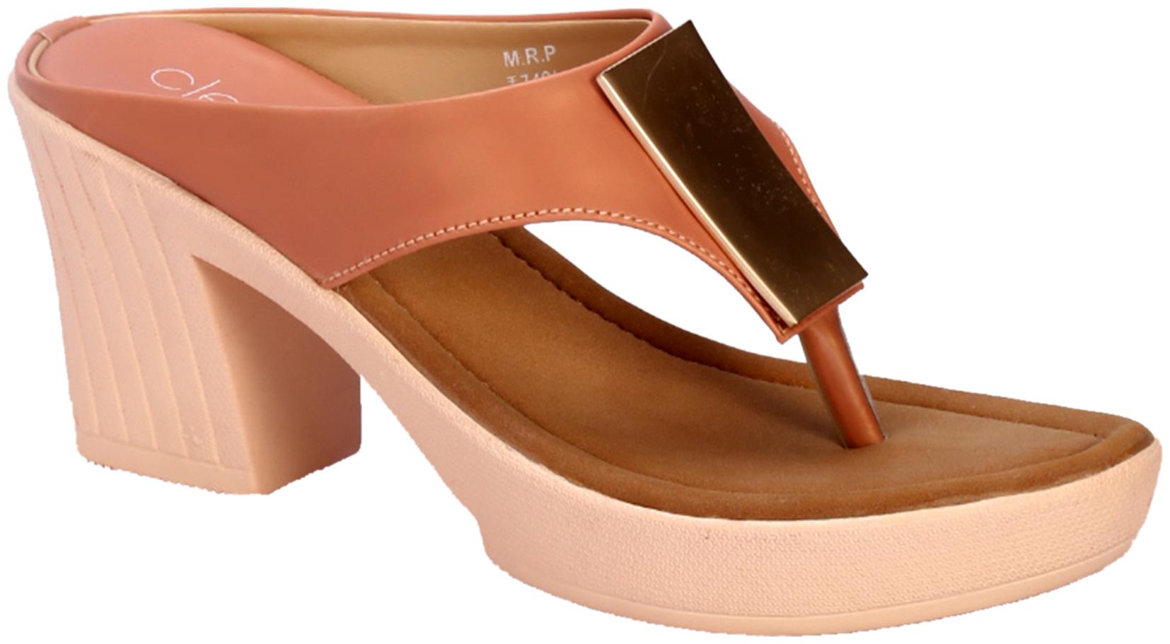 

Khadim s Cleo Women Peach Casual Heel Sandal