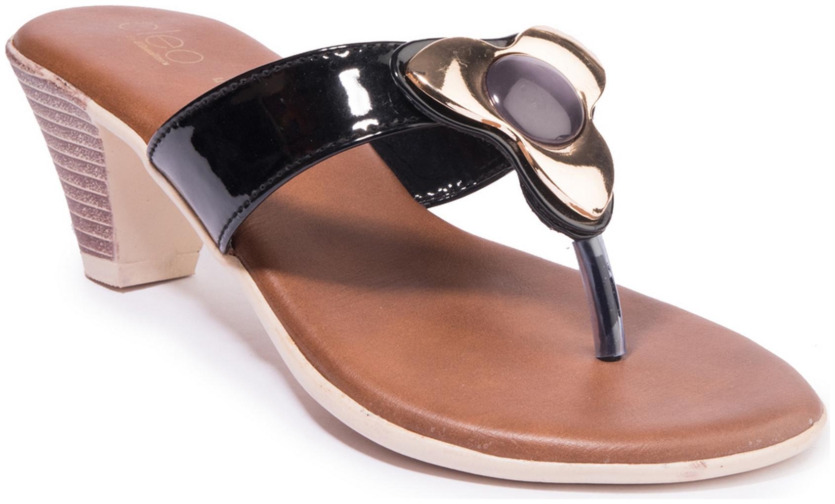 

Khadim s Women Black T-Strap Flats