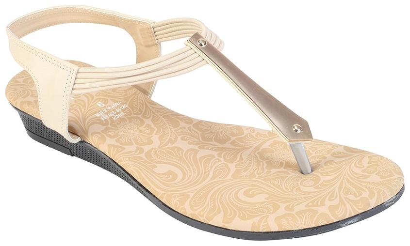 

Khadim s Women Beige T-Strap Flats