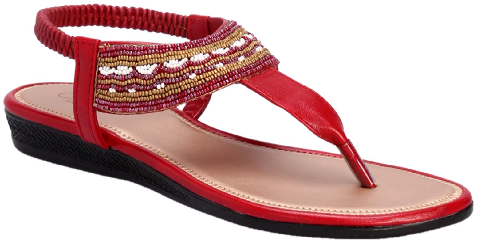 

Khadim s Women Red T-Strap Flats