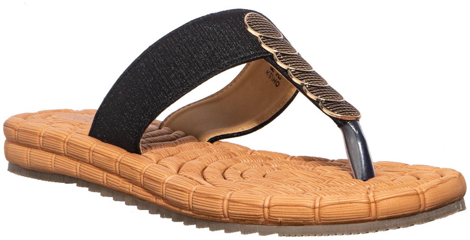 

Khadim s Women Black T-Strap Flats