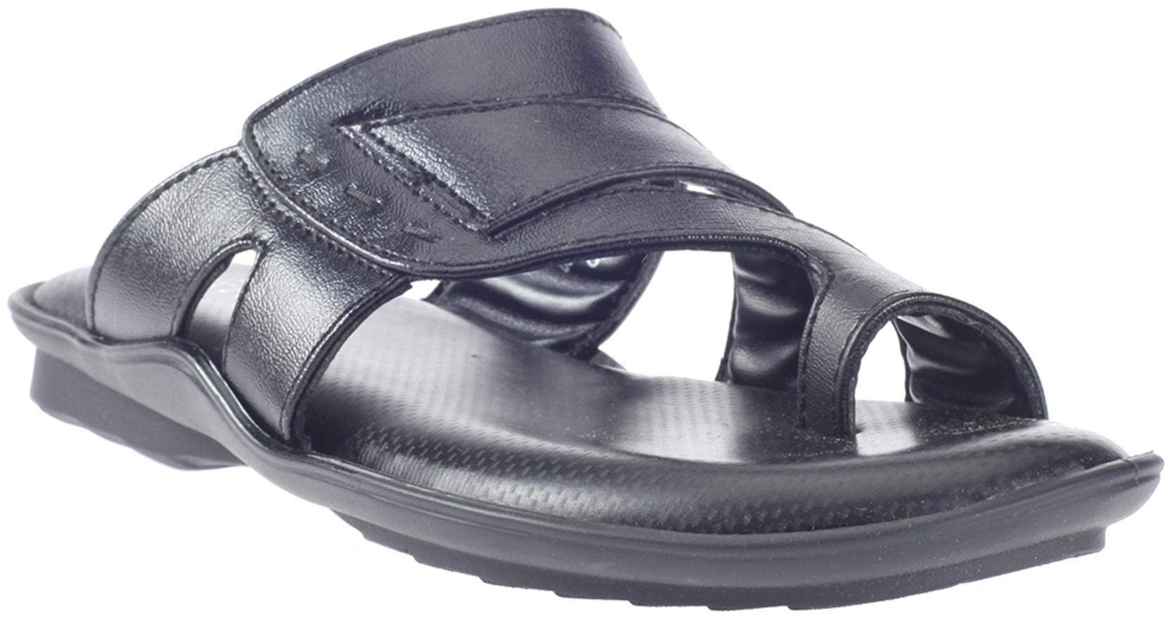 

Khadim s Lazard Men Black Casual Slip-On Sandal