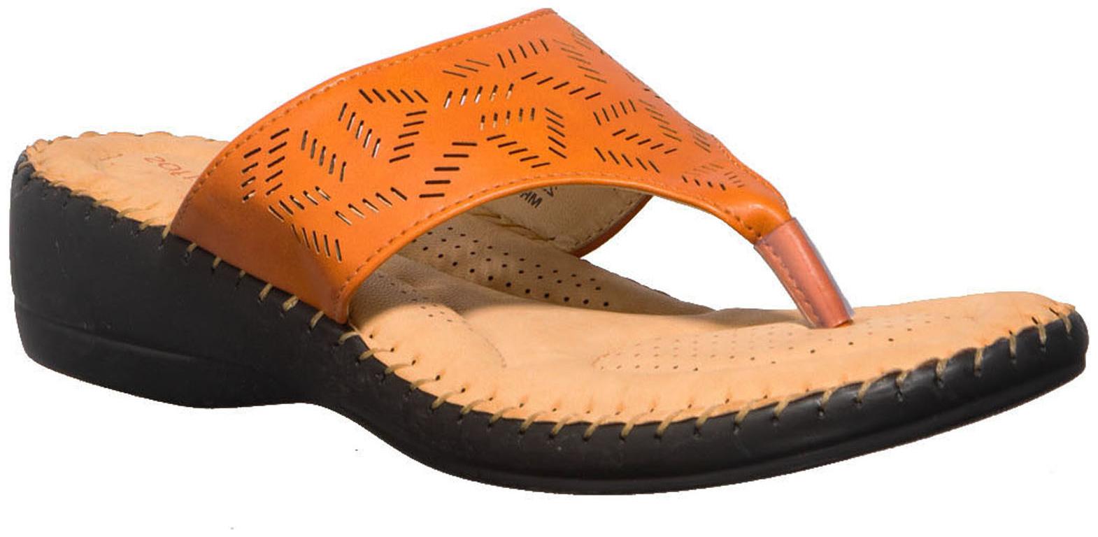 

Khadim s Women Tan T-Strap Flats