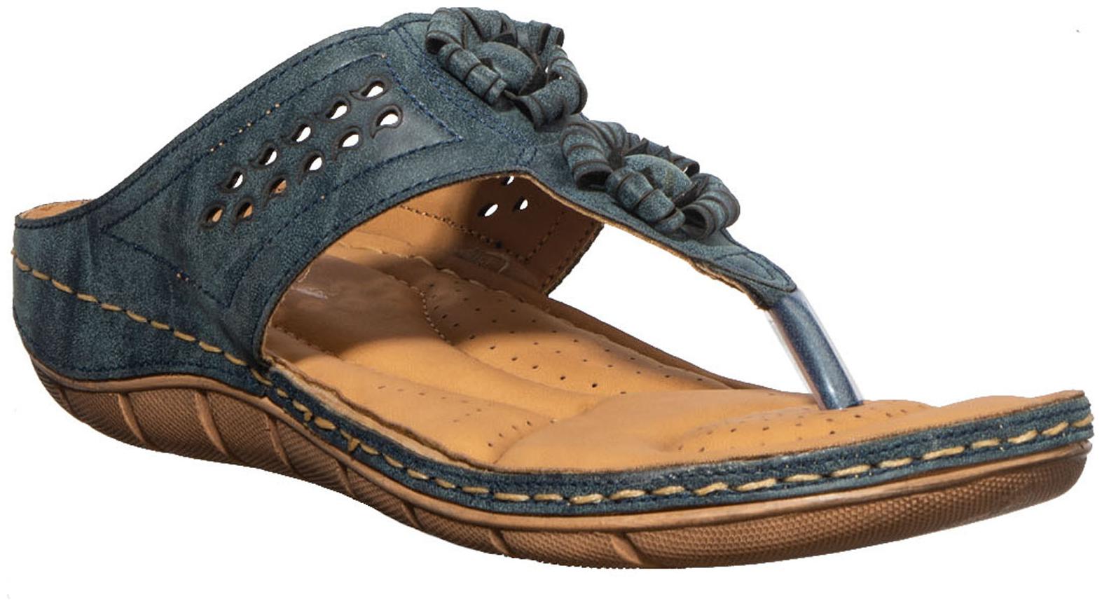 

Khadim s Women Blue T-Strap Flats