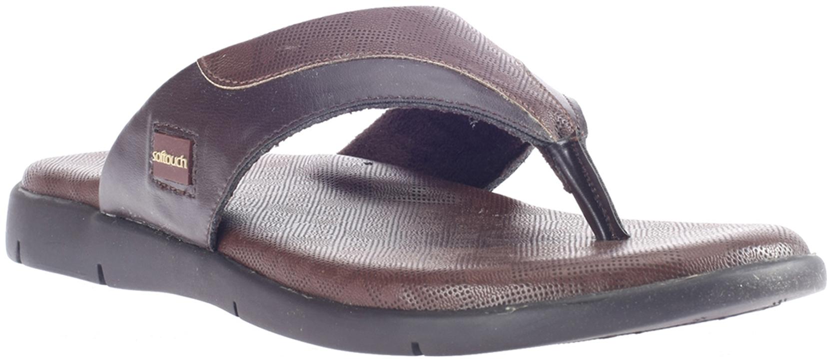 

Khadim s Softouch Men Brown Casual Slip-On Sandal