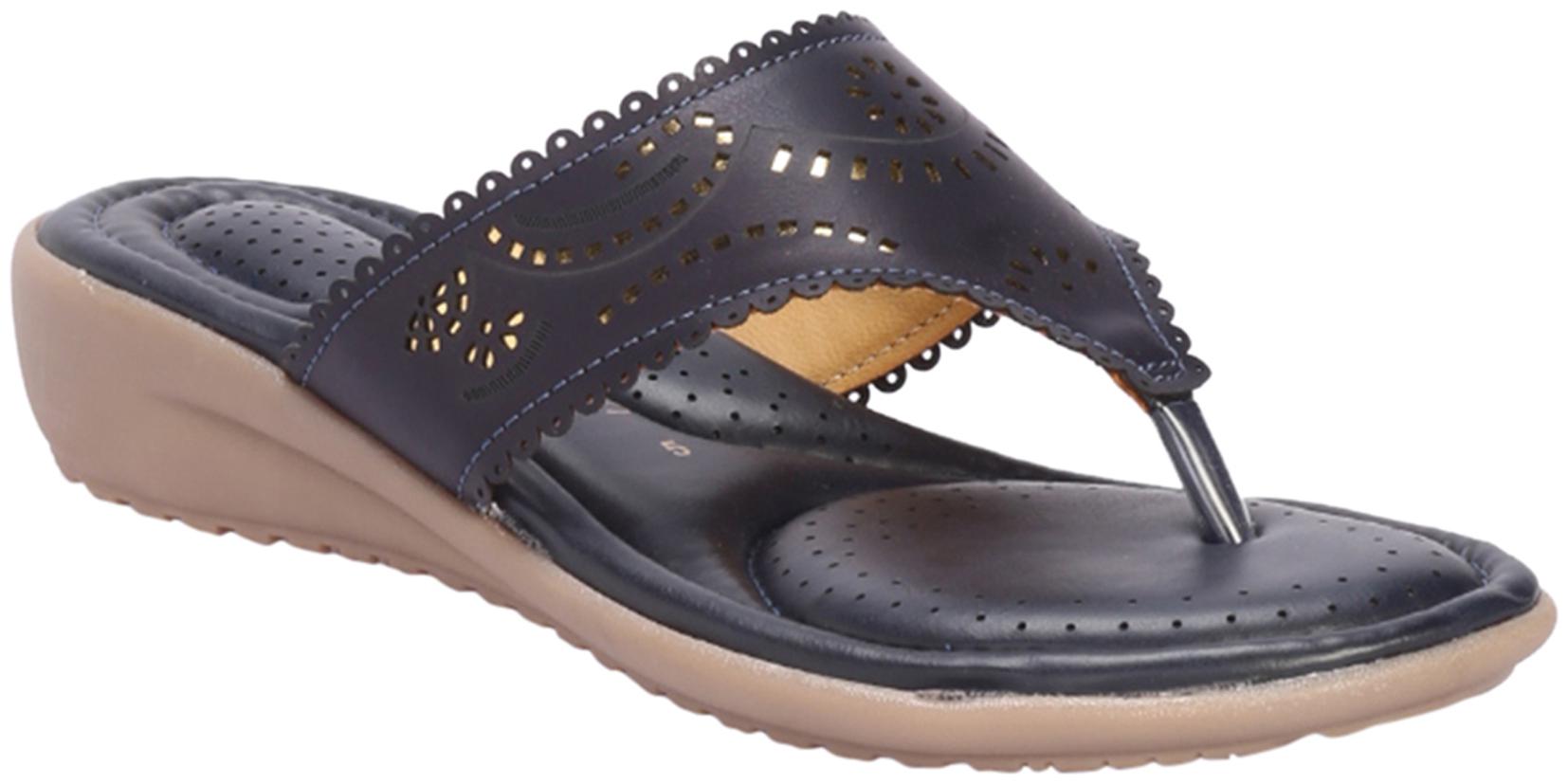 

Khadim s Women Blue T-Strap Flats
