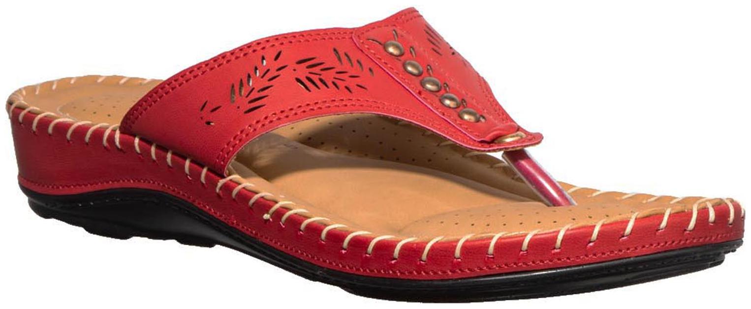 

Khadim s Women Red T-Strap Flats