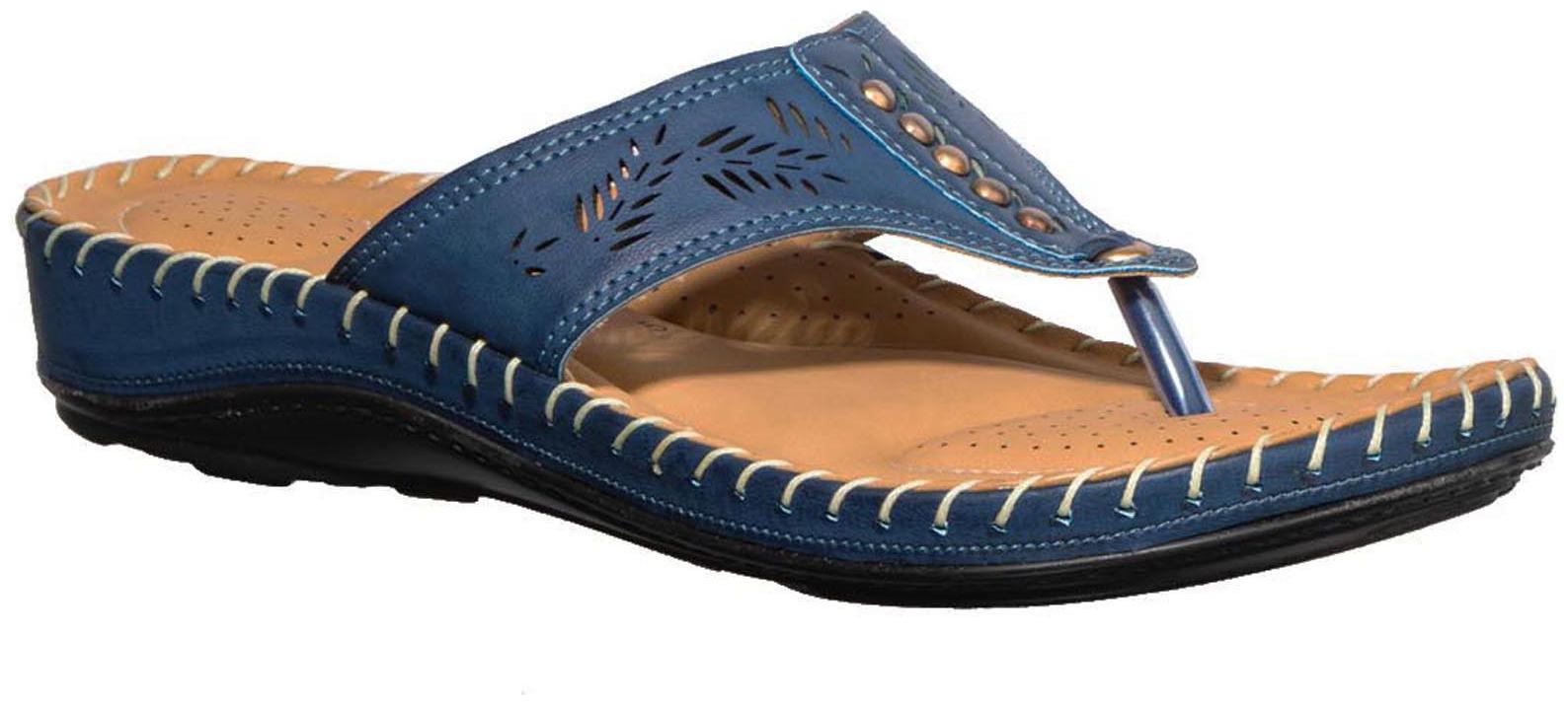 

Khadim s Women Blue T-Strap Flats