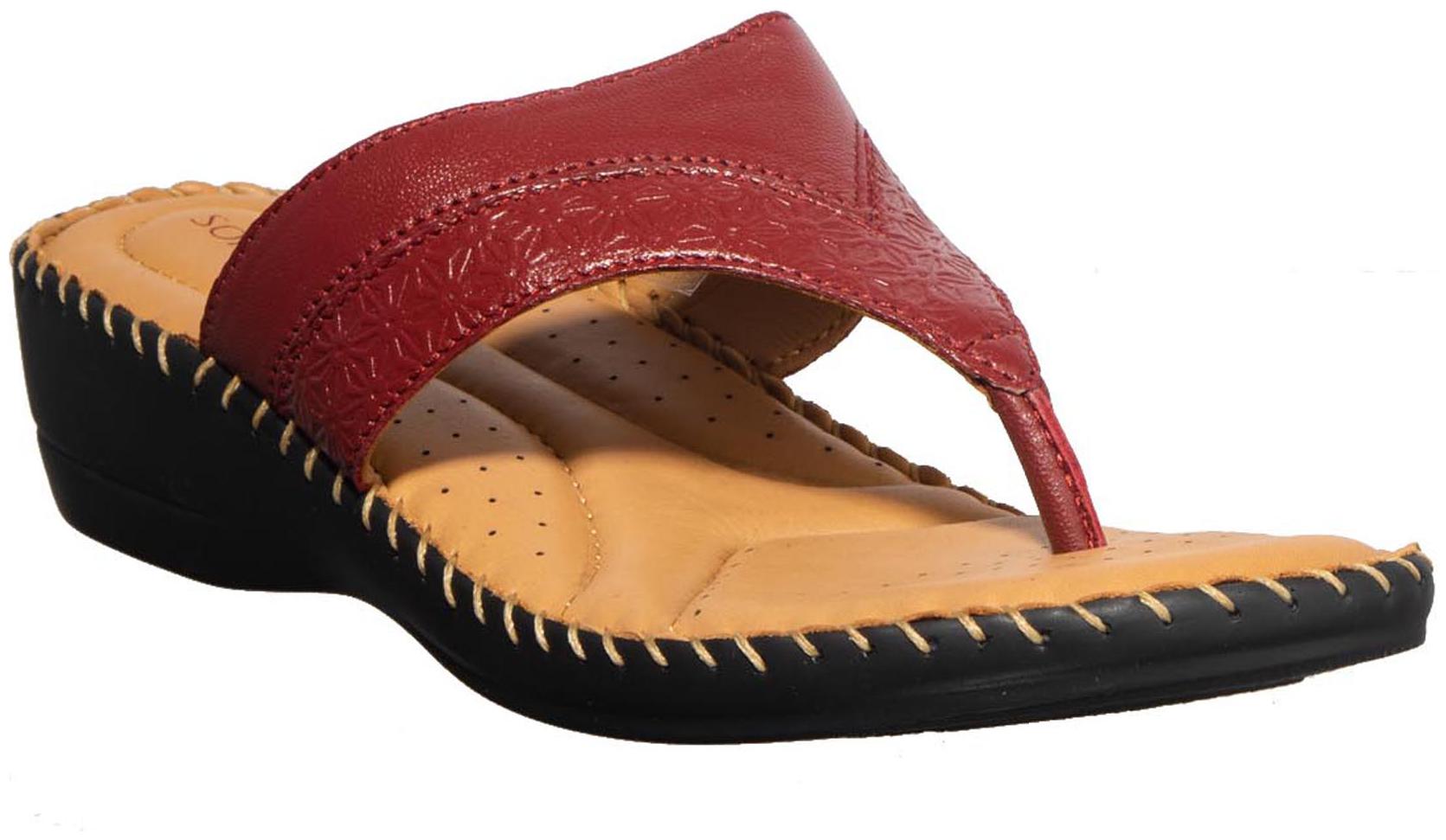 

Khadim s Women Red T-Strap Flats