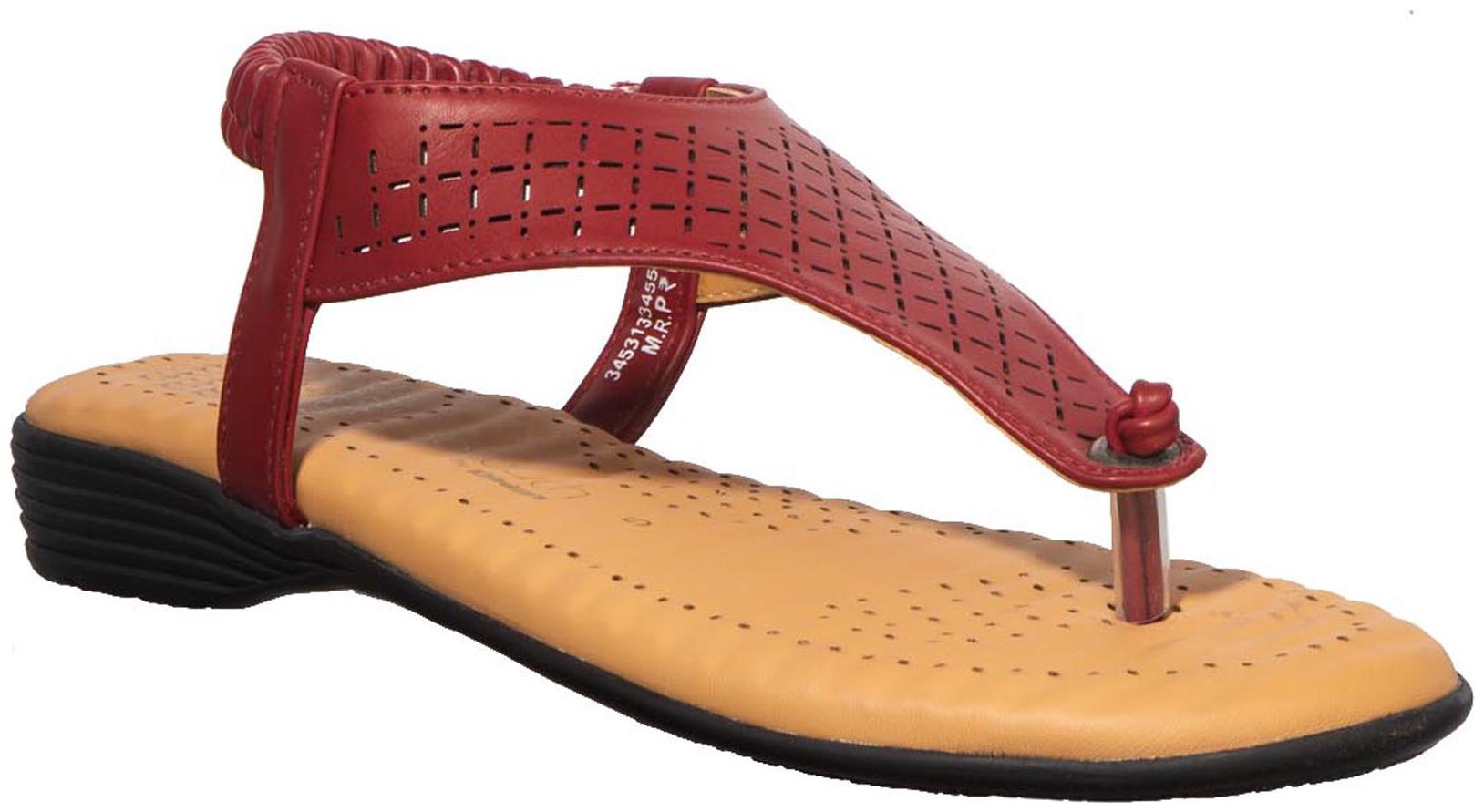 

Khadim s Women Red T-Strap Flats