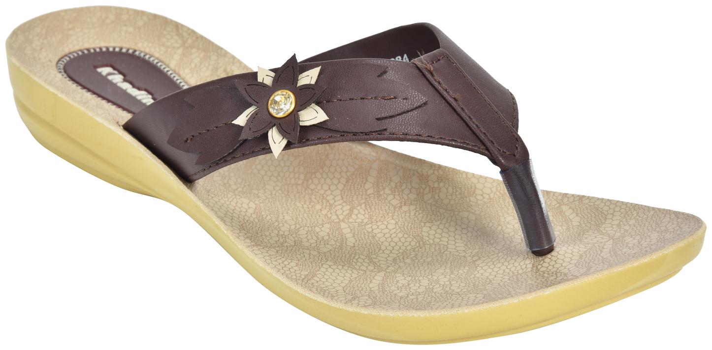 

Khadim s Women Brown T-Strap Flats