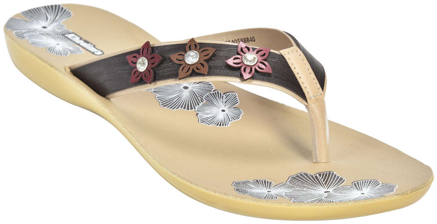 

Khadim s Women Brown T-Strap Flats