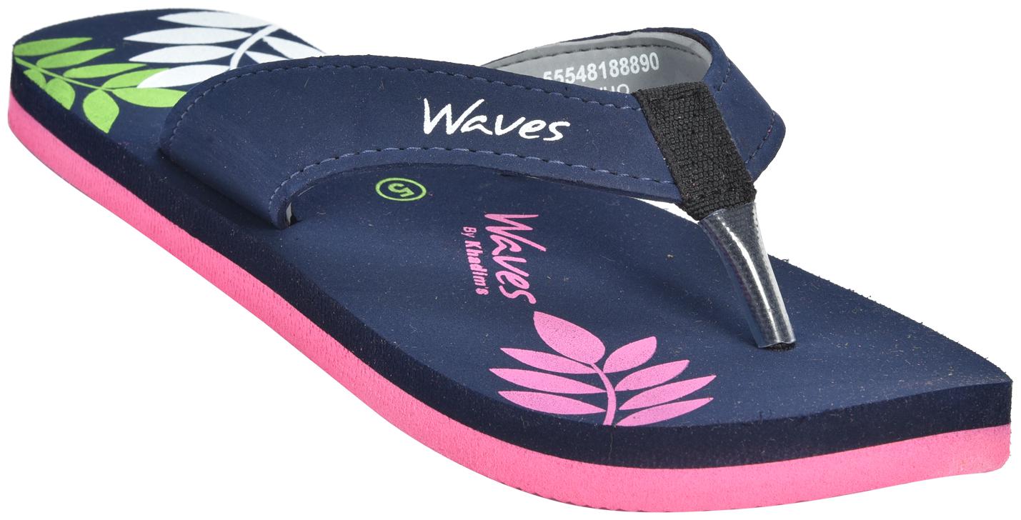 

Khadim s Waves Women Navy Casual Indoor Slipper
