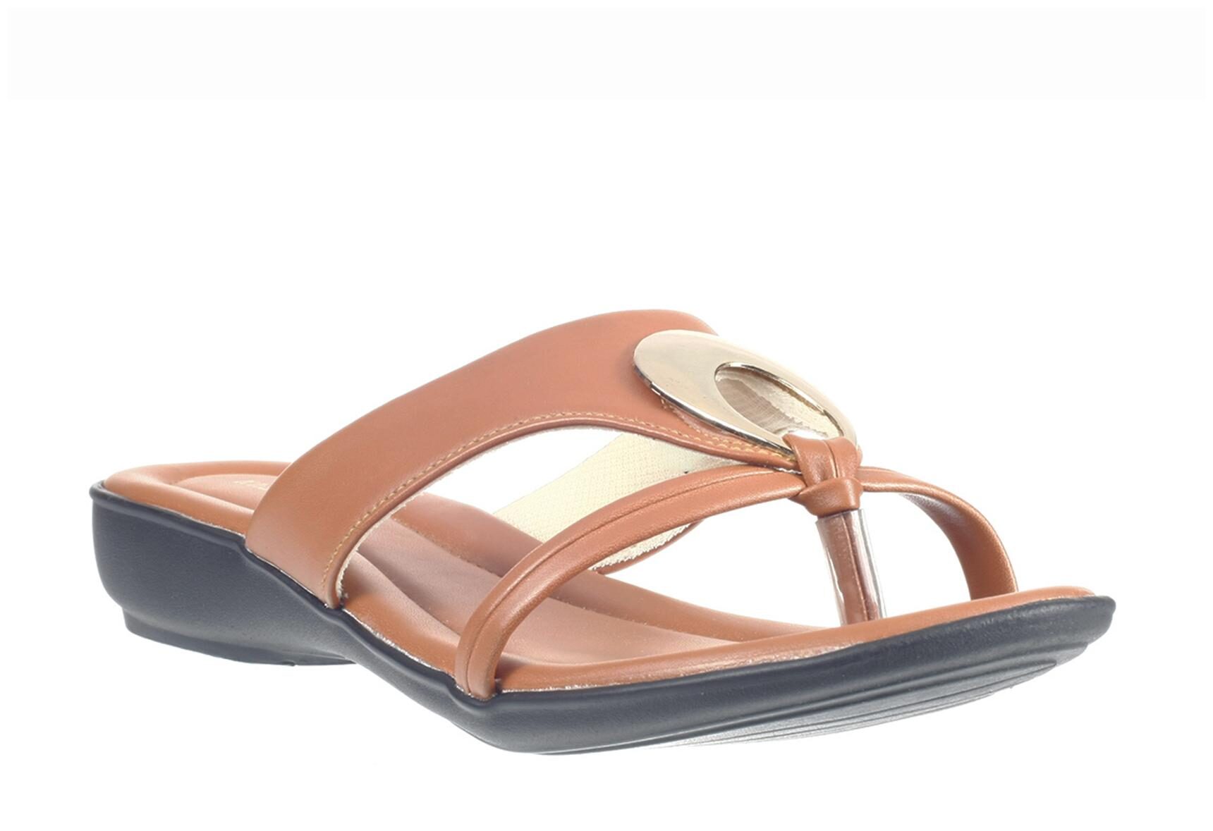 

Khadim s Women Tan Open Toe Flats