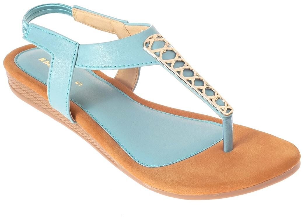 

Khadim s Women Blue T-Strap Flats