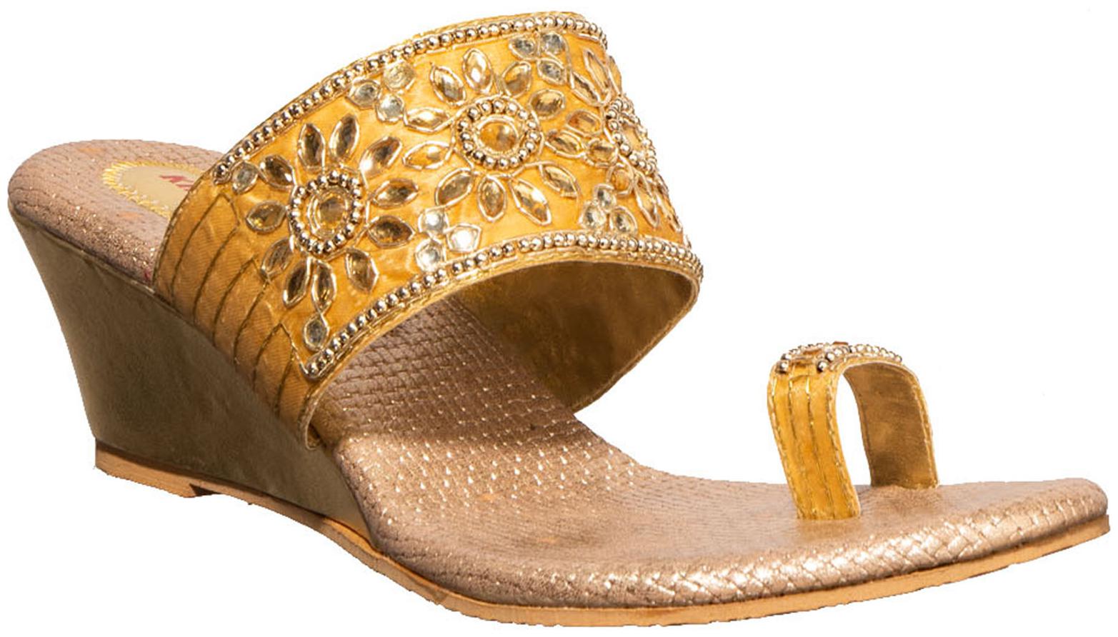 

Khadim s Women Gold Wedges
