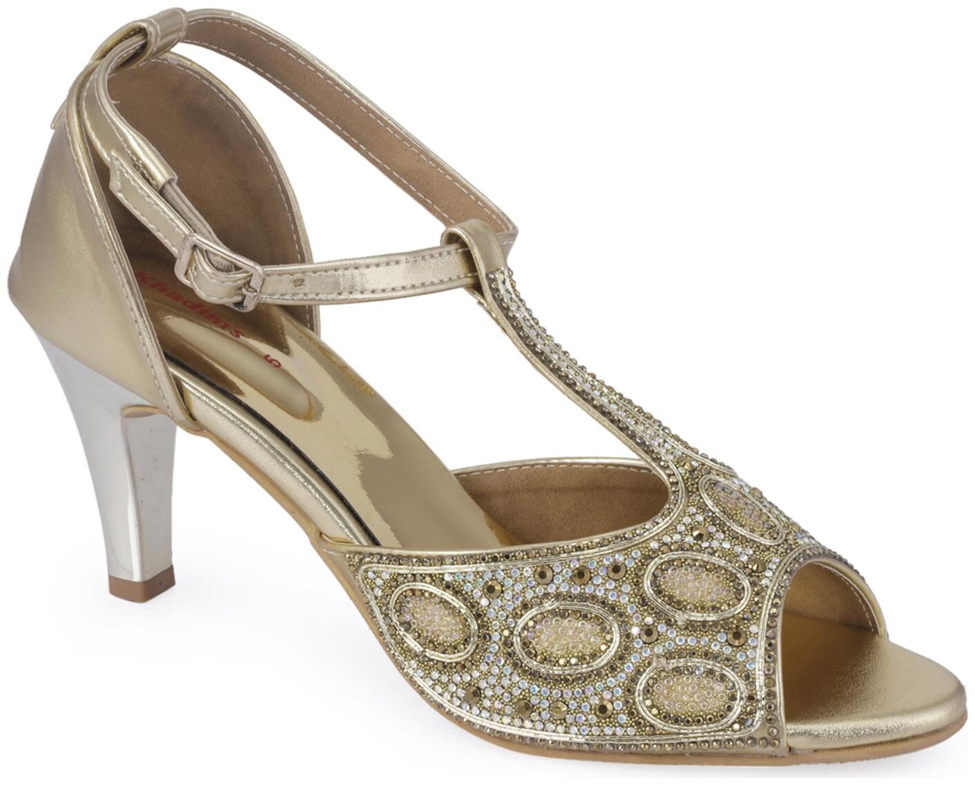 

Khadim s Women s Gold Heel Sandal