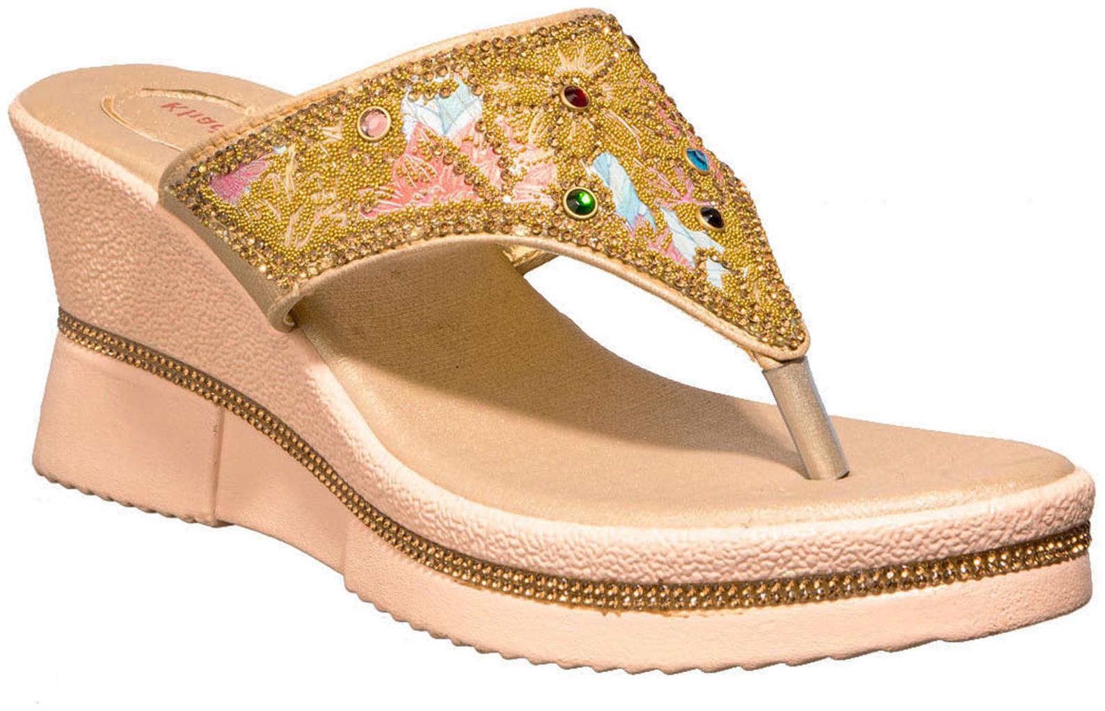 

Khadim s Women Gold Wedges