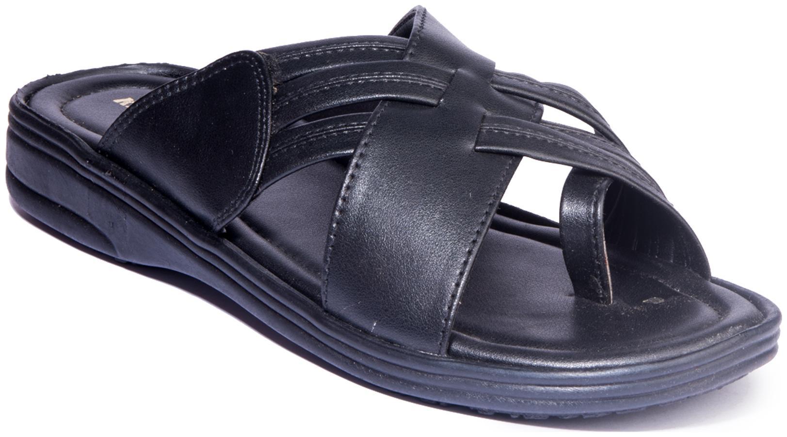 

Khadims Men Black Casual Slip-On Sandal