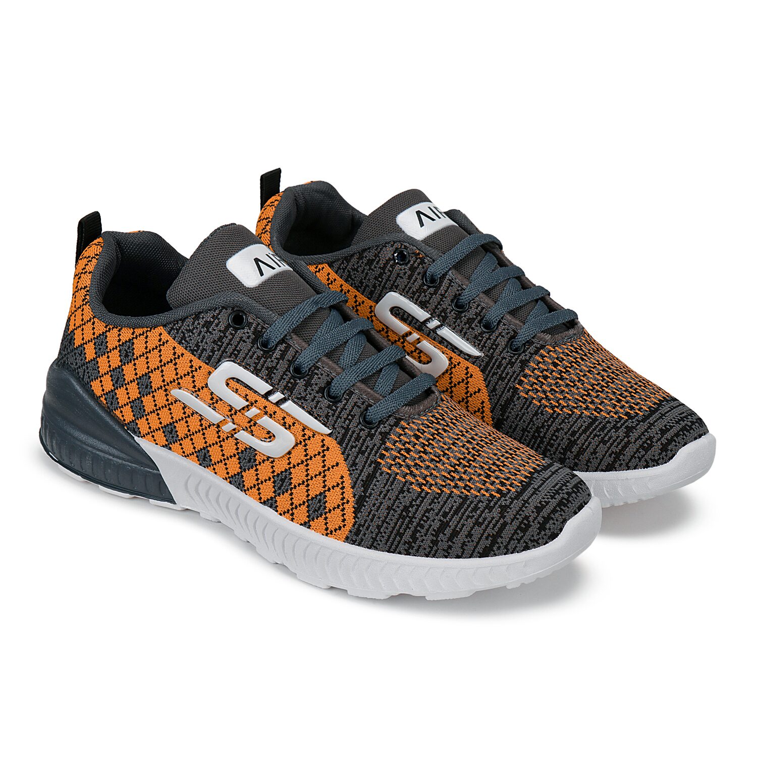 

KINAX Men sports shoes Running Shoes ( Grey Orange )