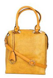 

Kleio Yellow Faux Leather Handheld Bag