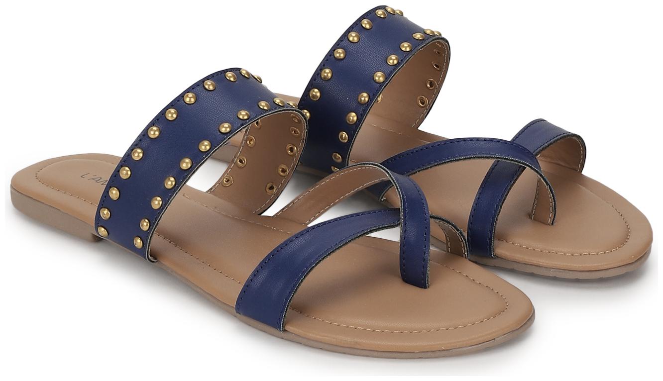 

L AMOURE Women Blue One Toe Flats
