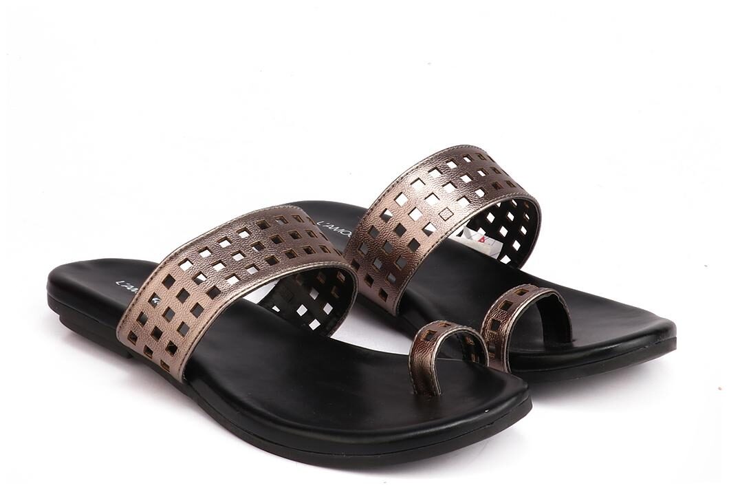 

L AMOURE Women Copper One Toe Flats