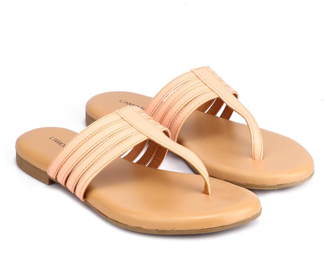 

L AMOURE Women Orange One Toe Flats