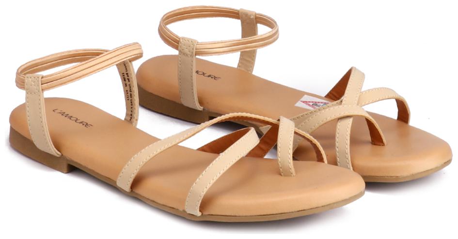

L AMOURE Women Orange One Toe Flats