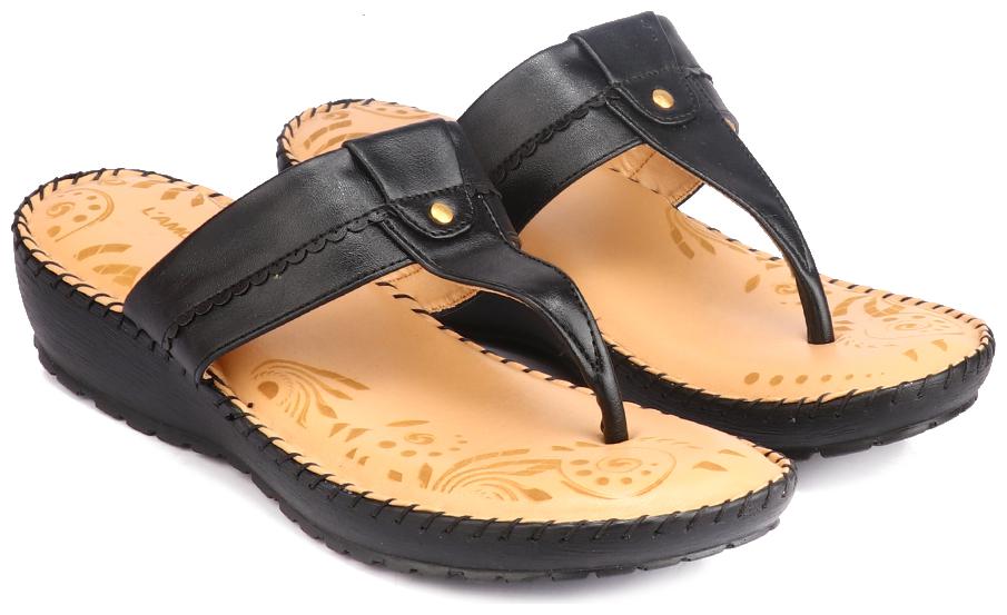 

L AMOURE Women Black One Toe Flats