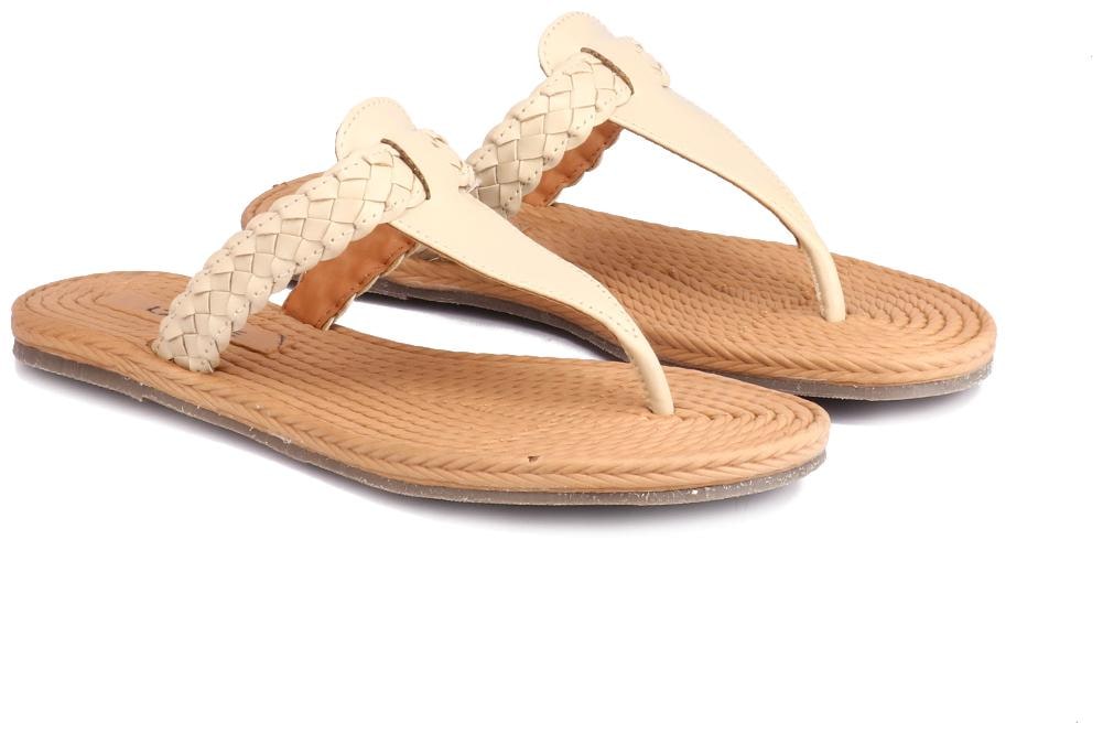 

L AMOURE Women Beige One Toe Flats