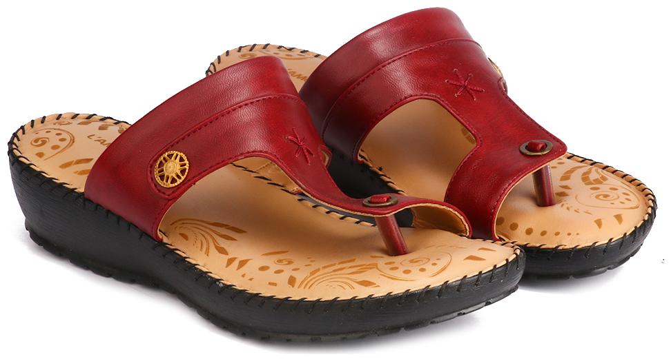 

L AMOURE Women Maroon One Toe Flats