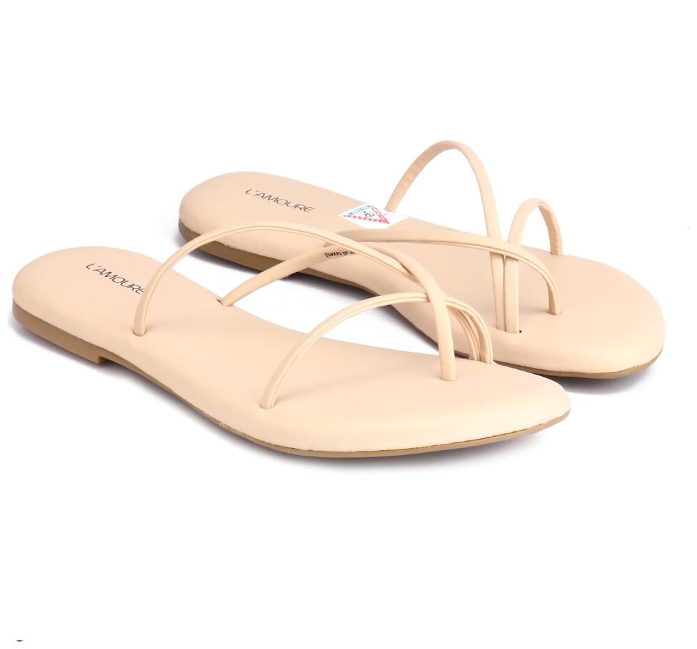 

L AMOURE Women Orange One Toe Flats